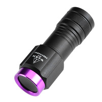 Lampe torche UV LED violette, détecteur de billets, stylo 365nm, camping, batterie rechargeable, multifonctionnelle, portable, en alliage d'aluminium, optique