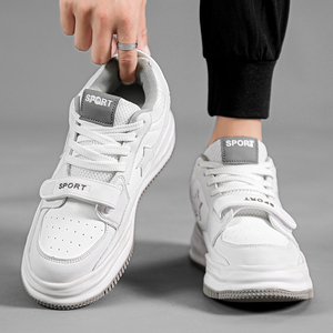 Baskets blanches de 8 cm à talon compensé invisible, style vintage, pour hommes et femmes, respirantes et confortables, idéales pour le sport - Product Image 4