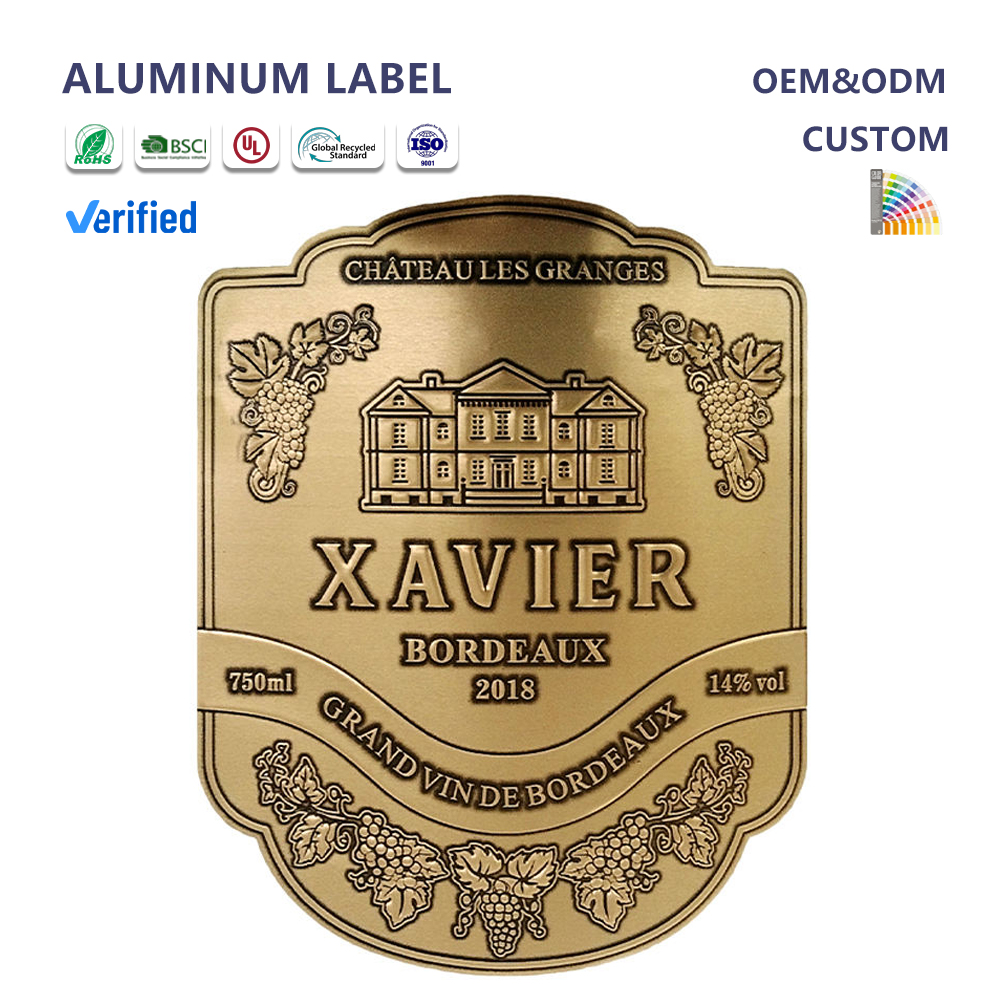 Custom Metal 3d Labels And Godl Aluminum Sticker In Roll