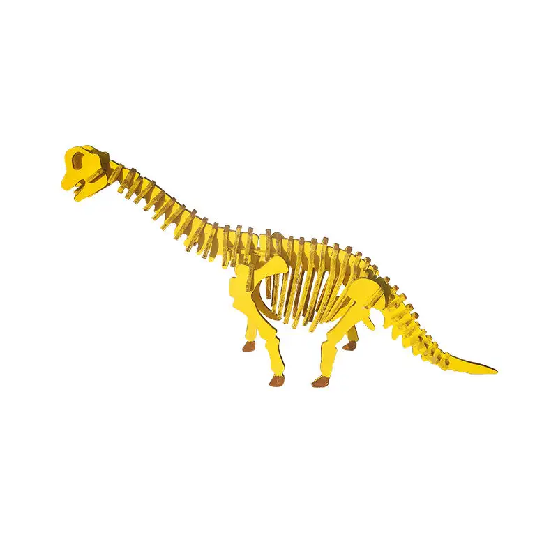 Grosir Pabrik teka-teki hewan Puzzle 3d kayu dinosaurus mainan edukasi teka-teki kayu 3d