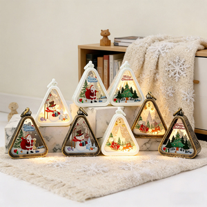 Linterna <span class=keywords><strong>de</strong></span> Nieve con Forma <span class=keywords><strong>de</strong></span> Santa Claus, PVC Ecológico, Luz Nocturna Navideña Retro, Regalos Decorativos, AG10, Decoraciones Navideñas - Product Image 4