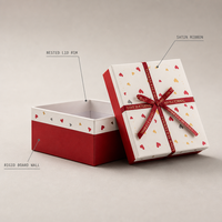 Boîte cadeau rigide mate de qualité supérieure avec couvercle et base, ensemble de 3 pièces imbriquées, ruban satiné, impression de logo personnalisée, emballage de marque privée, OEM