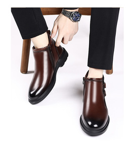 Automne et hiver Offre Spéciale hommes classique mode confortable haut bottes en cuir <span class=keywords><strong>bottines</strong></span> chaussures habillées formelles - Product Image 2