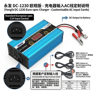 <span class=keywords><strong>Chargeur</strong></span> de batterie de voiture YongFa électrique automatique 12V 20A QC2.0 à charge rapide AC/DC en alliage d'aluminium pour batteries au plomb 280W EU/US - Product Image 3