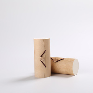 Boîte d'emballage cylindrique en bois de <span class=keywords><strong>bouleau</strong></span> à placage de peau souple, tube rond, pour bouteille de vin cadeau - Product Image 5