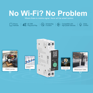 Para <span class=keywords><strong>interruptor</strong></span> inteligente de cobre 4G LTE, montaje en riel DIN 220V 40A, tarjeta SIM ajustable incluida, Automatización del hogar inteligente - Product Image 3
