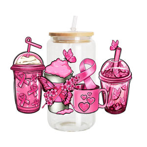 Transfert étanche Uv Autocollant Étiquette <span class=keywords><strong>Cancer</strong></span> Du <span class=keywords><strong>Sein</strong></span> pour Tasses Wraps Emballage Uv Dtf Imprimer - Product Image 1