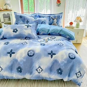 Parure de lit en polyester 115 GSM, imprimé floral coloré, housse de <span class=keywords><strong>couette</strong></span> 4 pièces, drap, couvre-lit et taies d'oreiller pour la maison, toutes saisons - Product Image 2