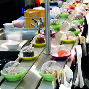 Boîte en plastique transparent en forme de dôme de 5.5 pouces, couvercles de sushi en matériau recyclé de qualité alimentaire pour les boissons. - Product Image 6