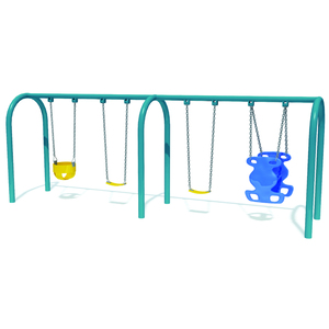 Ensemble de balançoires en acier galvanisé pour enfants <span class=keywords><strong>avec</strong></span> de grands sièges <span class=keywords><strong>Toboggan</strong></span> en plastique pour terrains de jeux extérieurs résidentiels en matériau LLDPE - Product Image 1