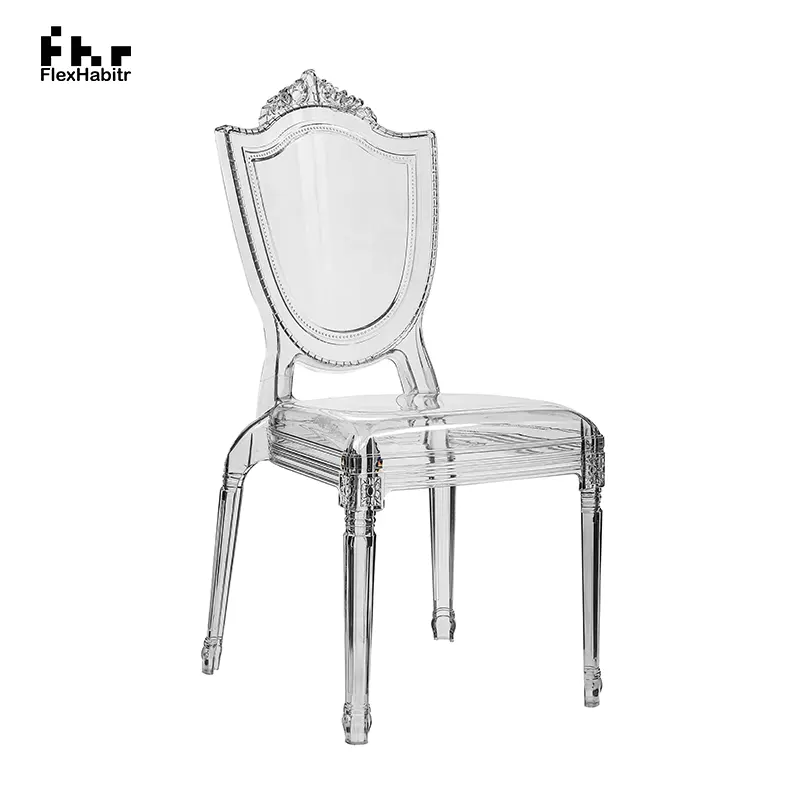 Cadeira de casamento em acrílico cristal transparente, cadeira de estilo moderno, acrílico simples, ideal para banquetes de hotel, em oferta