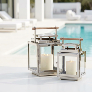 Manufacturers Premium Quality Stainless Steel 304 Metal Candle <b>Lantern</b> with Wooden Handle - Product Image 1