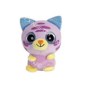 Wholesale direct sales plush big eyes tiger doll toys Purple sitting small tiger plush toy Cute little tiger plush toy