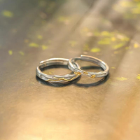 Bague de couple Fengchun en argent sterling S925, motif feuille de bois mort, pour hommes et femmes, design personnalisé et tendance