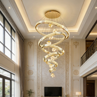 DUOMEIJU Nouveau design Décoration intérieure Maison Bureau Hôtel Villa Centre commercial Escalier Grand Lustre LED de luxe personnalisé en cristal doré réglable