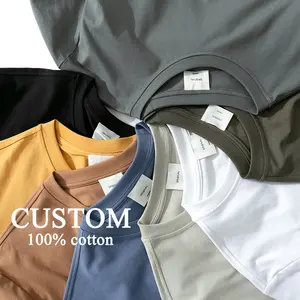 High Quality 210gsm 100% cotton Summer Custom LOGO Print T-shirt Men's Plain T Shirts Premium Cotton t shirt tshirt