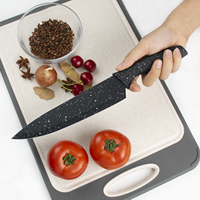 Offre Spéciale : Ensemble de 12 Couteaux de Cuisine en Acier Inoxydable Revêtu, Revêtement Antiadhésif Coloré, Conception Ambidextre, Longueur de Lame 8-9,9 pouces, Manche en PP