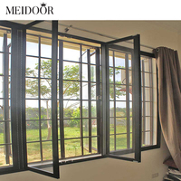 Cadre de fenêtre à battants en aluminium et verre de style français, design moderne pour fenêtres de maison avec moustiquaire