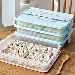 Yimei Dumpling Storage <b>Box</b> 3 Layer Airtight <b>Freezer</b> Container For Wontons Food Preservation - Product Image 1