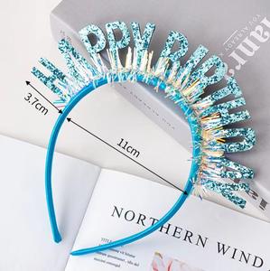 مجموعة عصابات رأس ملونة ولامعة وخفيفة الوزن للأطفال مناسبة لأعياد الميلاد مع قبعة عيد ميلاد للزينة، صناعة صينية لحفلات أعياد الميلاد - Product Image 6