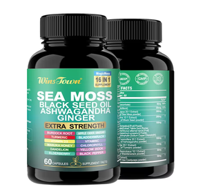 Capsules de mousse de mer, extrait naturel pur, santé immunitaire et digestive, riche en minéraux, stimulant d'énergie, compléments alimentaires - Product Image 2