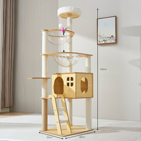Arbre à chat OEM de grande taille, tour d'escalade multi-niveaux pour chat avec capsule spatiale, griffoir intégré et maison pour chat