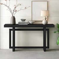 Mobilier de salon moderne Table d'appoint de couloir noire Table console étroite en bois