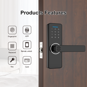 Cerradura de manija de puerta inteligente Tuya Cerradura de puerta inteligente con aplicación de huellas dactilares y uso fácil - Product Image 4