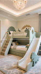 <span class=keywords><strong>Lit</strong></span> dinosaure pour chambre à thème garçon, <span class=keywords><strong>lit</strong></span> superposé, <span class=keywords><strong>lit</strong></span> mezzanine double, <span class=keywords><strong>avec</strong></span> toboggan et <span class=keywords><strong>rangement</strong></span>, adapté aux jeunes enfants et aux adultes - Product Image 5