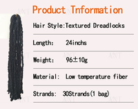 Extensions de cheveux synthétiques texturées douces, tresses au crochet Marley Locs noires et volumineuses, pour femmes africaines, usage quotidien