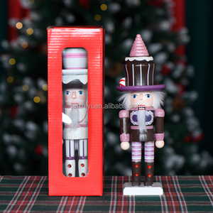 25cm Bánh Đầu Thủ công mỹ nghệ giáng sinh trang trí miễn phí đứng bằng gỗ nutcracker với dịch vụ tùy biến - Product Image 2