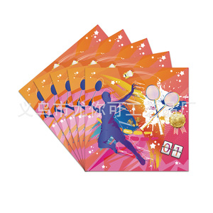 Ensemble de décoration sur le thème du badminton, assiettes en papier jetables, nappes, serviettes, gobelets pour anniversaires, événements de team building - Product Image 4