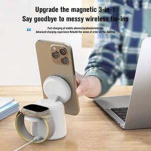 2025 nuevo <span class=keywords><strong>cargador</strong></span> inalámbrico de <span class=keywords><strong>15</strong></span> vatios CE ROHS FCC portátil fuerte magnético 2 en 1 estación de carga para reloj iPhone <span class=keywords><strong>Samsung</strong></span> - Product Image 3