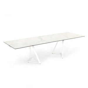 Wholesale High <strong>Gloss</strong> Marble <strong>Dinning</strong> Room Set Italian Daining Large Luxury <strong>White</strong> Wedding Extendable Dining Chairs and <strong>Tables</strong> - Product Image 6