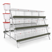 Nouvelle cage à poules HAOKAI galvanisée de type A à 3 niveaux et 4 portes pour 96 poules, système d'abreuvement par tétine, grande capacité, design peu encombrant