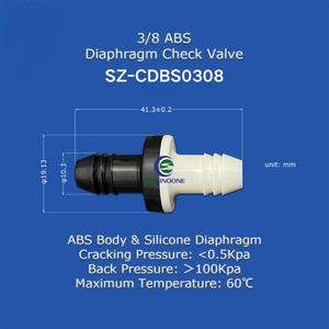 Vanne de contrôle de débit d'eau à diaphragme en silicone ABS 1/8 po - 3/8 po, petite vanne <span class=keywords><strong>anti</strong></span>-<span class=keywords><strong>retour</strong></span> à raccord cannelé avec joint en silicone - Product Image 4