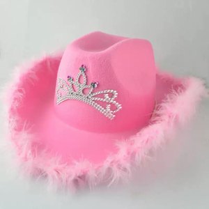 Western Style Pink Felt Tiara Cowboy <strong>Hat</strong> for Girls Fancy Dress Wild West Rodeo Accessory Children's <strong>Holiday</strong> Costume Party <strong>Hat</strong> - Product Image 4