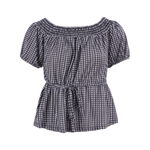 Gilet da donna professionale personalizzato, stile retrò francese, a quadri neri, con una tracolla e cintura in vita. - Product Image 3