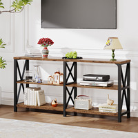 Table de canapé console en bois d'entrée moderne de salon avec étagère de rangement