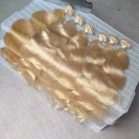 Extensiones de Cabello Humano Virgen Rubio 613 de Vietnam y Camboya, al por Mayor, con Cutícula Alineada
