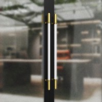 Poignée de porte en acier inoxydable gainée de cuir de qualité supérieure, robuste, pour hall de banquet, quincaillerie architecturale haut de gamme