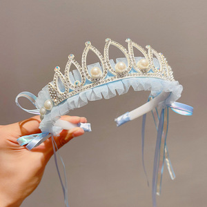 Fascia per capelli da <span class=keywords><strong>principessa</strong></span>, <span class=keywords><strong>Coroncina</strong></span> da <span class=keywords><strong>principessa</strong></span> per bambini, Corona, Meravigliosa fermaglio per capelli con ciondolo per <span class=keywords><strong>bambina</strong></span> - Product Image 2