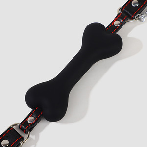 <b>BDSM</b> Silicone Bone Gag With Nipple Clamps And <b>Collar</b> For Adult Stimulation - Product Image 3