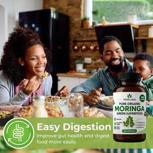 <span class=keywords><strong>Moringa</strong></span> organik hijau Superfood 500mg spektrum penuh 120 kapsul <span class=keywords><strong>Vegan</strong></span> GMP bersertifikat - Product Image 2