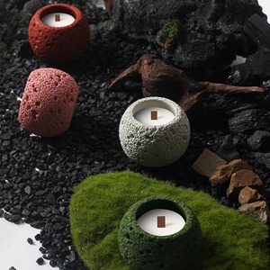 Vela Redonda Hecha a Medida, Rústica, Esmerilada, Mate, Colorida, de Cemento y Concreto, Pequeña, Aromática, Perfumada, de Cera - Product Image 3