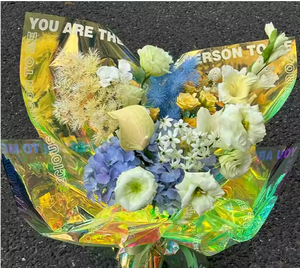 Papel de regalo de flores rosas coloridas al por mayor papel de regalo de ramo de flores impermeable para floristas y suministros para fiestas - Product Image 6