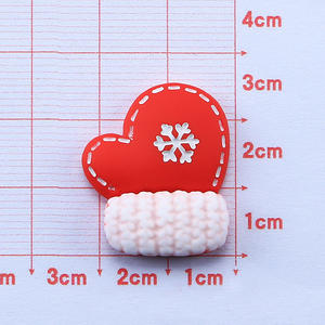 لطيف هدية عيد الميلاد مربع الزخرفية سانتا كلوز قبعة ثلج مسطحة الظهر الراتنج الزينة - Product Image 5