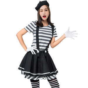 Harlequin Sirkus <span class=keywords><strong>Mime</strong></span> Cirque Clown Jester Kostum Cosplay Pesta Halloween - Product Image 4