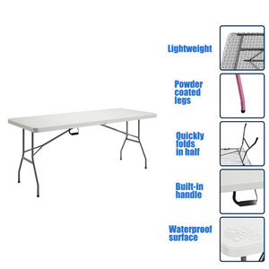 Tables et chaises de fête en vente directe <span class=keywords><strong>d</strong></span>'usine, tables pliantes réglables, tables rectangulaires en plastique, tables pliantes portables - Product Image 5