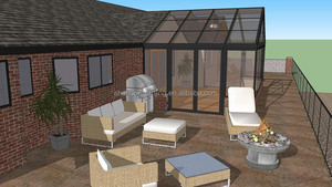 Véranda moderne en aluminium et verre insonorisé à coupure thermique pour solarium d'hôtel Toit extérieur incliné 4 saisons - Product Image 4